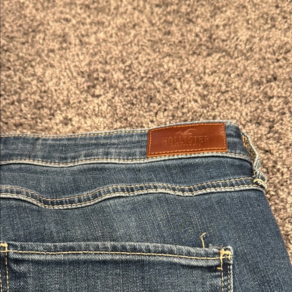 Hollister High-Rise Crop Super Skinny Classic Stretch Lace up Blue Jeans 9R EUC - Picture 7 of 8